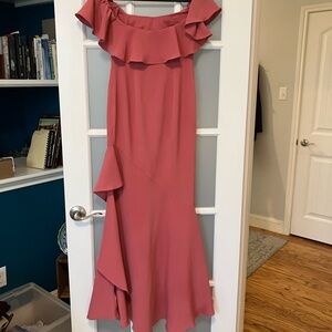 Likely Asymmetrical Pink Ruffle Dress